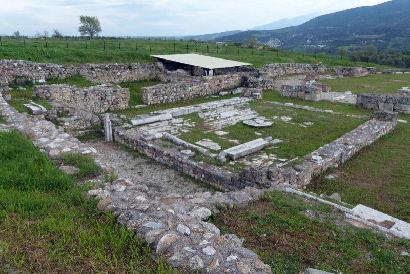 Die Ausgrabungsstätte von Amfipolis - Blick vom Eingang