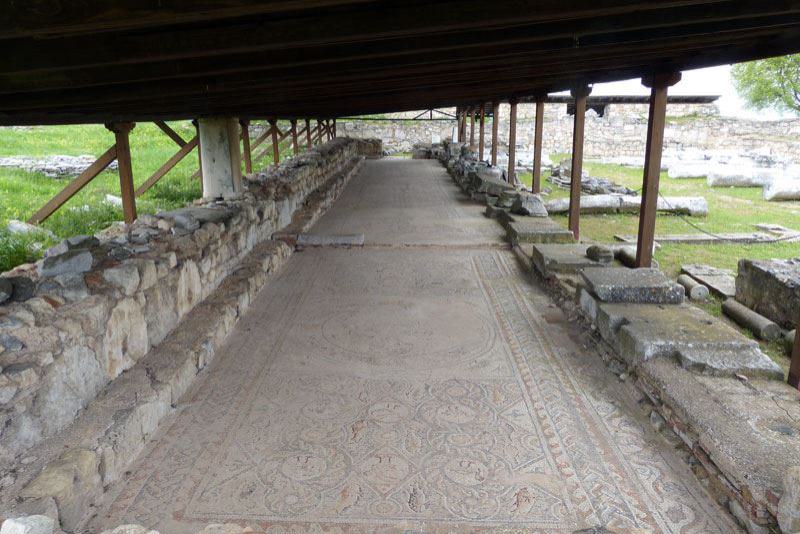Mosaik in der Ausgrabungsstätte von Amfipolis