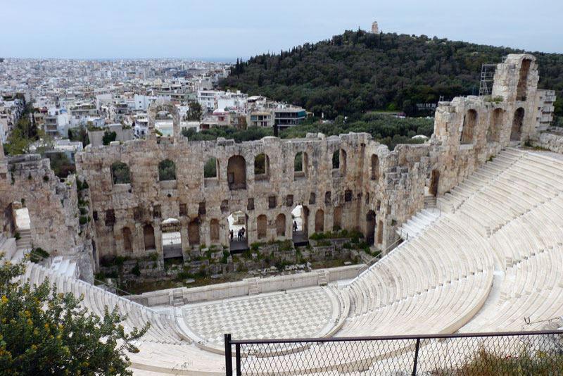 Das Irodion unterhalb der Akropolis. Noch heute finden hier Konzerte statt