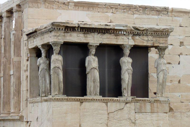 Die (Kopien der) Karyatiden auf der Akropolis