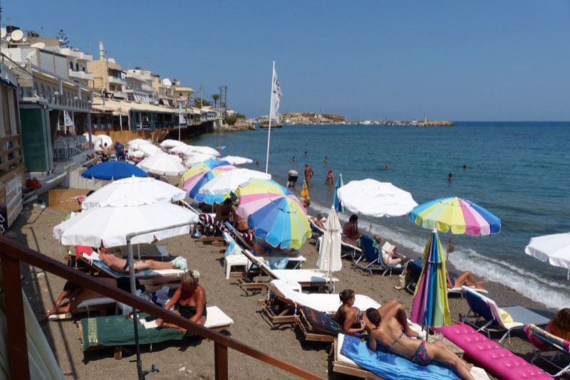 Strand von Chersonissos mit Blick Richtung Westen