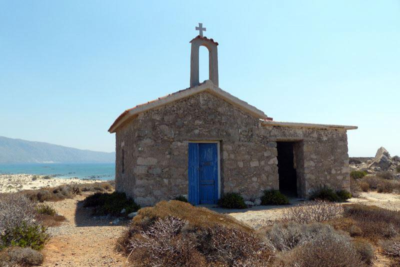 Kleine Kirche im Westen von Elafonisi auf dem Hügel