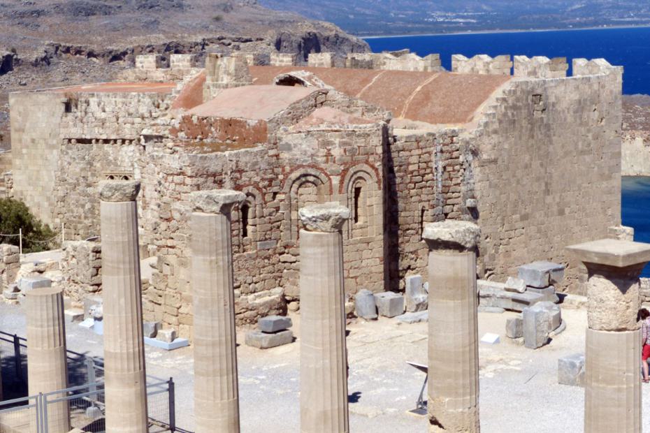 Ausgrabungsstätte auf der Burg von Lindos