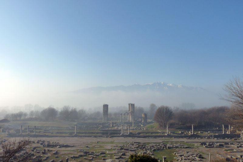 Philippi mit dem Panagia Hügel im Hintergrund